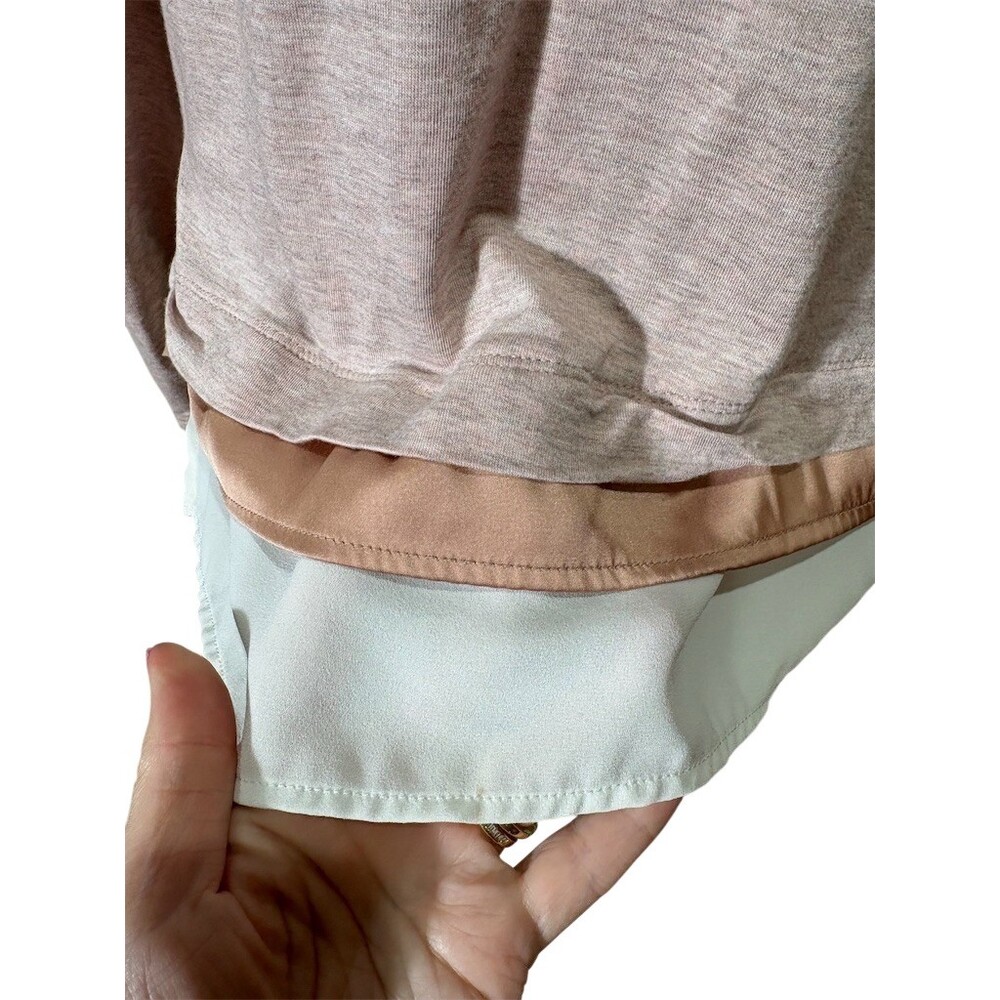White House Black Market Top Womens XS Pink Orange Colorblock Long - Picture 2 of 8